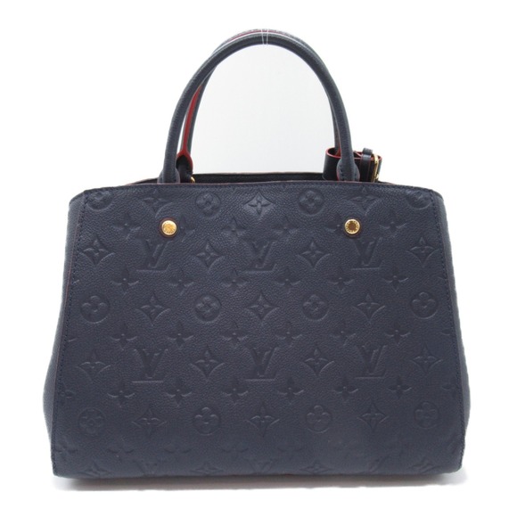 Louis Vuitton Montaigne Monogram MM Handbag Empreinte Navy Leather - Picture 1 of 9